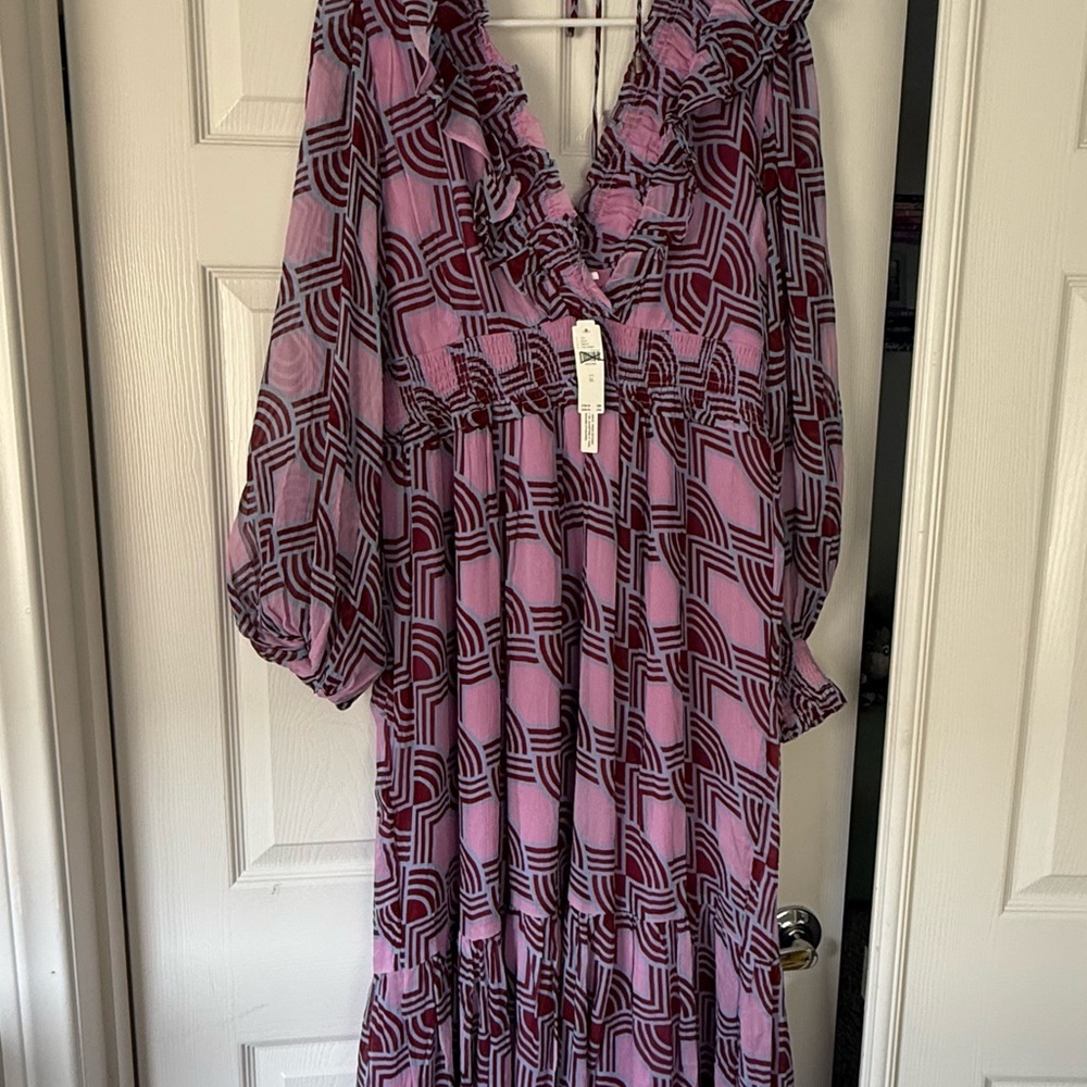 Anthropologie the Odetta Ruffled V-Neck Dress - Picture 9 of 16